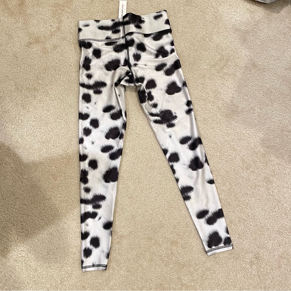 Terez Tall Band Pant White and Black leopards  Print Leggings NWT XS - Picture 3 of 7